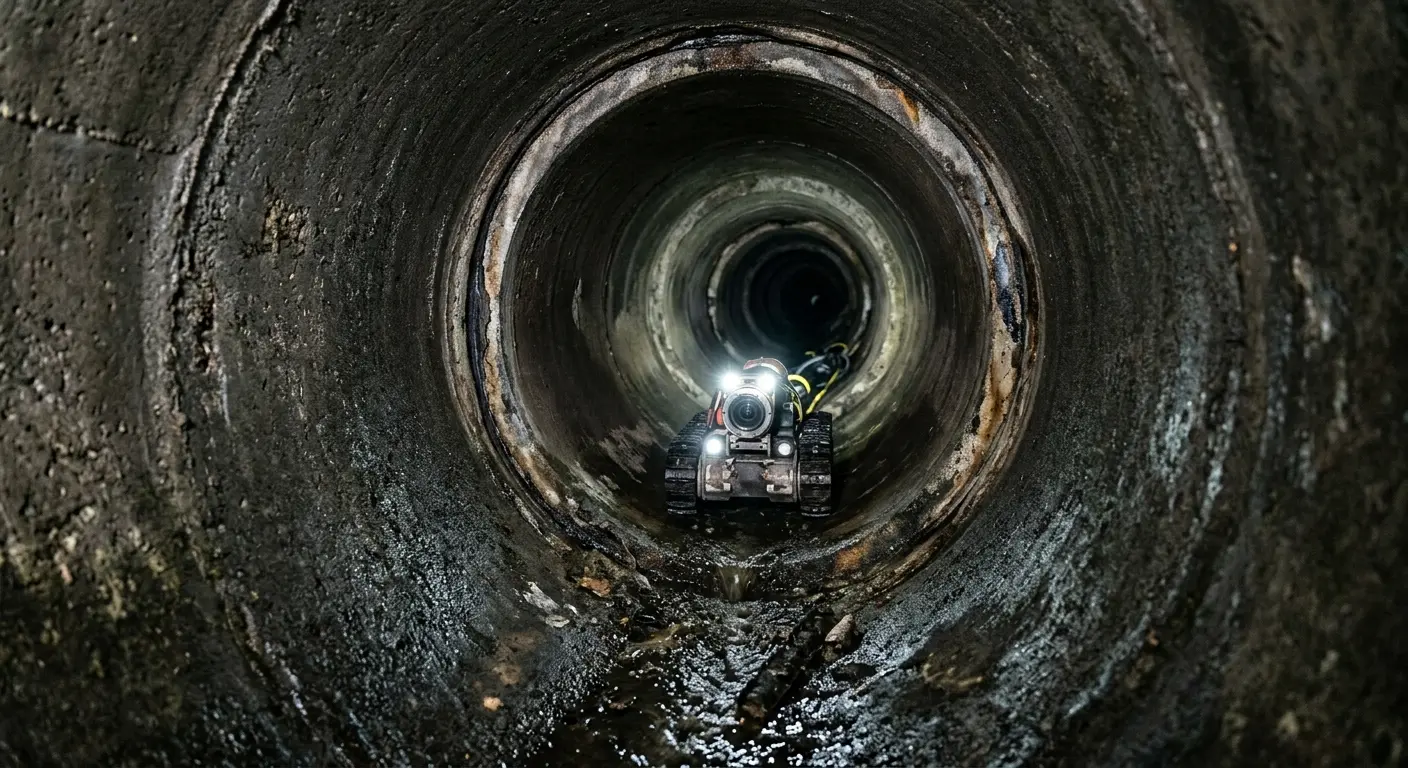 Robotic sewer camera inspecting pipe interior for Drain Snake Service in Port Lavaca